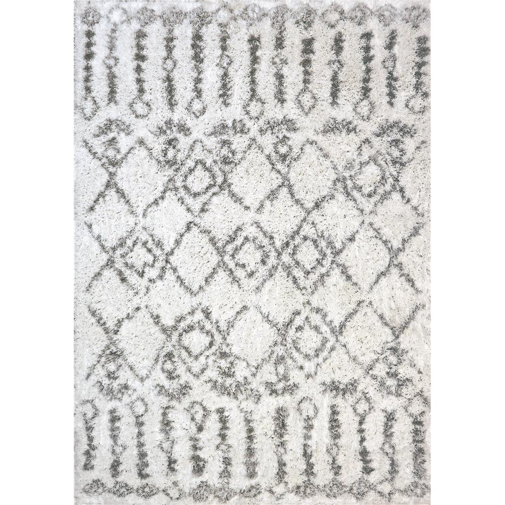 Dynamic Rugs 7433-100 Nordic 7.5 Ft. X 10.6 Ft. Rectangle Rug in White/Silver